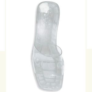 Authentic Gucci clear jelly platforms